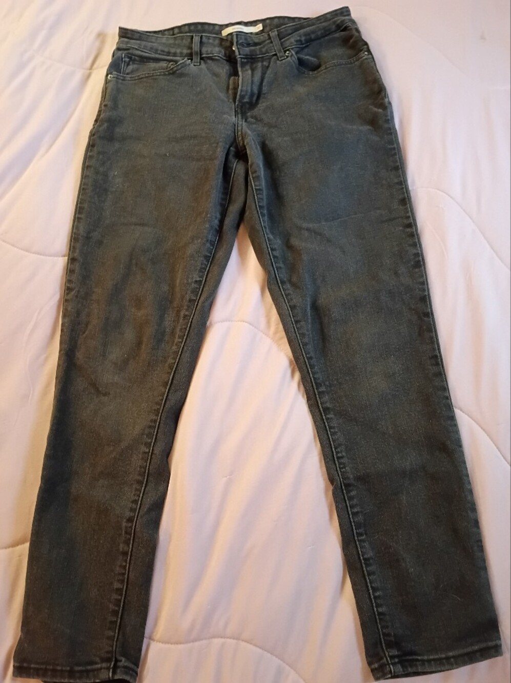Levi's 311 Black Straight Leg Short Jeans.